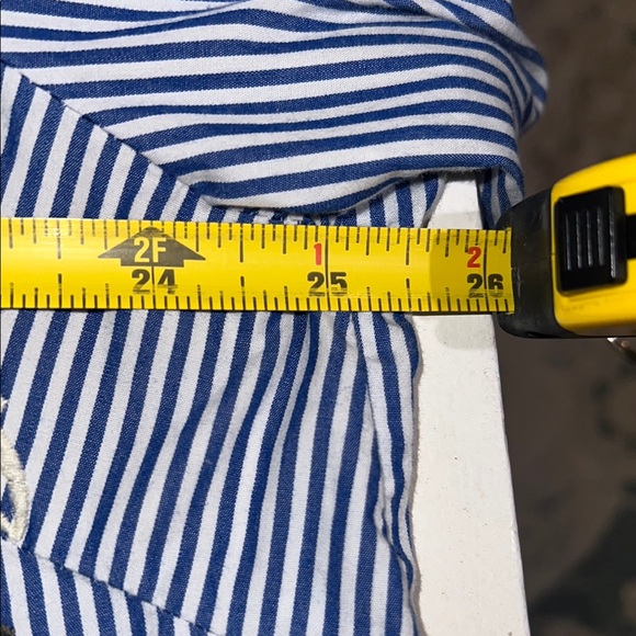 Caslon Blue and White Graphic Bell Sleeve Blouse stripped and boho style - Picture 10 of 12